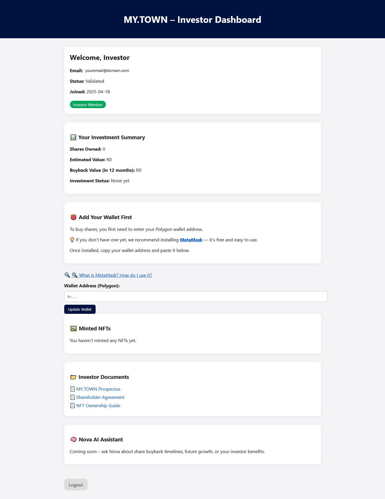 Investor Dashboard